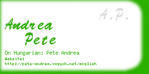 andrea pete business card